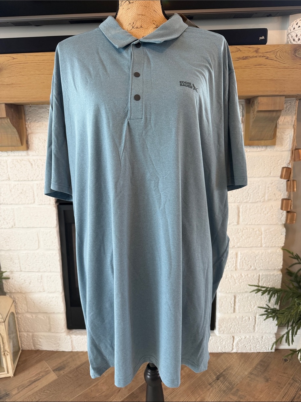 Eddie Bauer Men’s Polo Shirt in Slate Blue-Grey